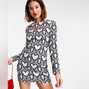 Love Moschino hearts sweatshirt cotton dress mini sz 6